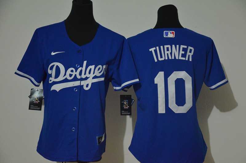 Women Dodgers 10 Justin Turner Royal 2020 Nike Cool Base Jersey,We sell and wholesale Women Dodgers 10 Justin Turner Royal 2020 Nike Cool Base Jersey on line form chian!